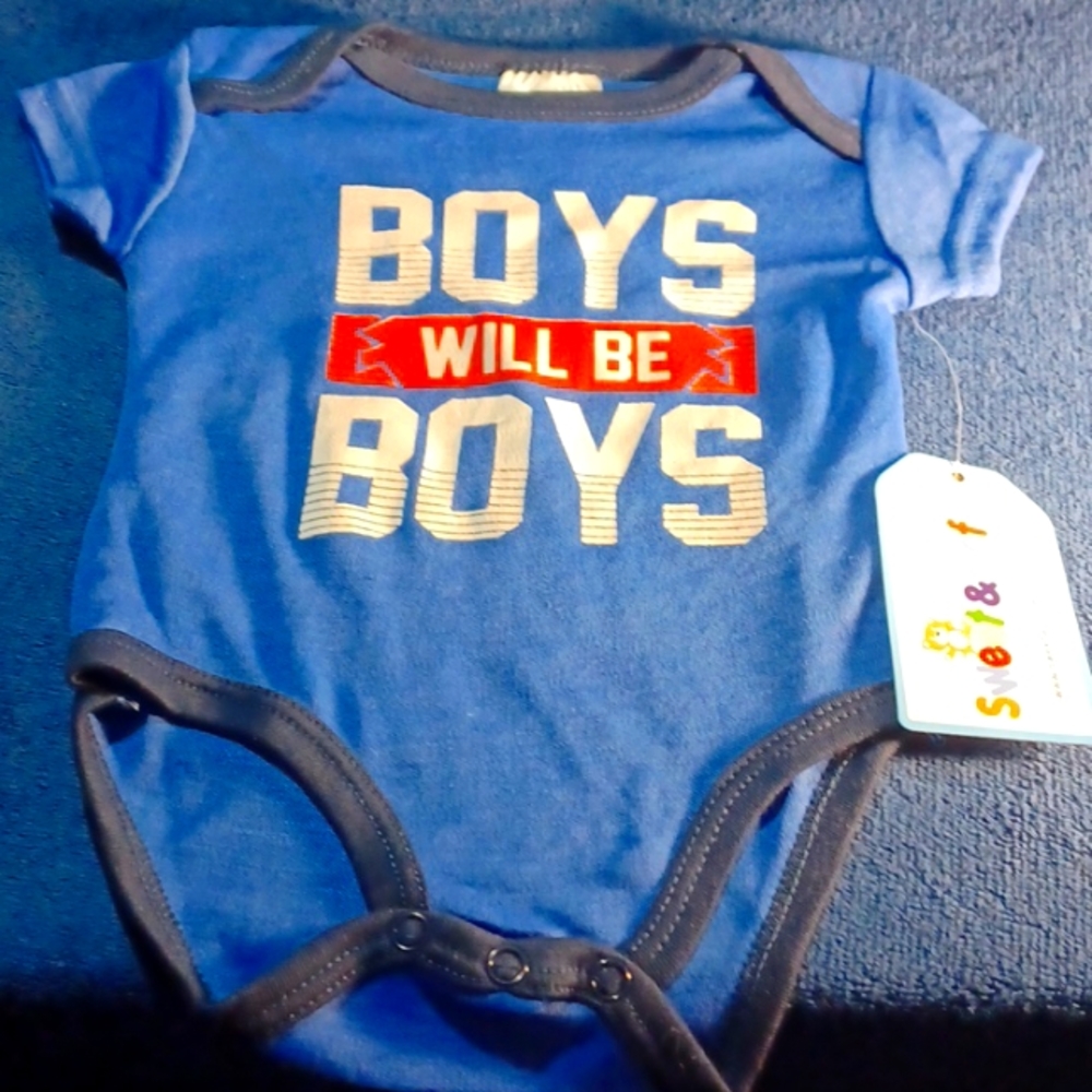 3/6 M Blue Onesie